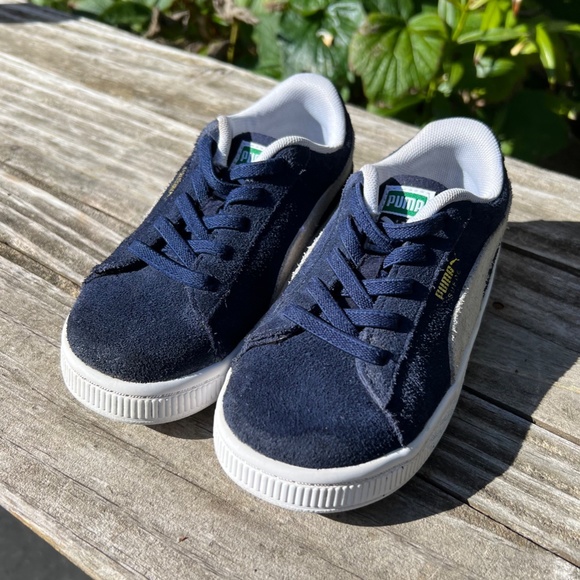 Little Puma sneakers, blue suede size 10 - Picture 10 of 12